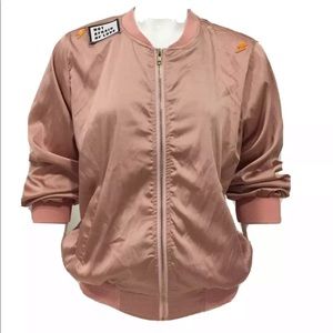Bomber Jacket size large pink not afraid to love💋
